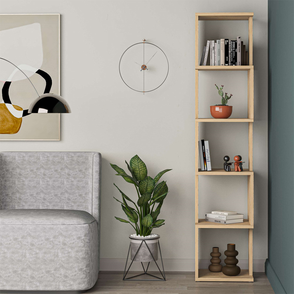 Decortie Piri Oak 5 Tier Tall Display Unit Image 4