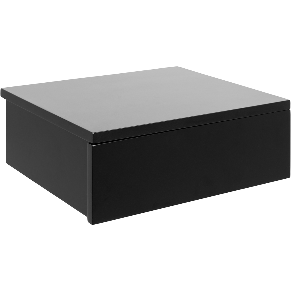 Florence Avignon Single Drawer Black Square Bedside Table Image 5