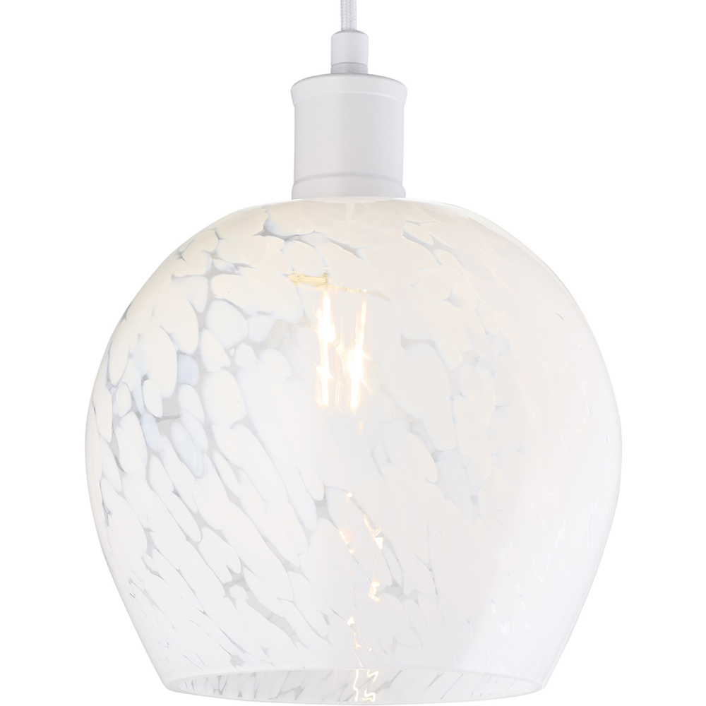 Happy Homewares Opal White Snowflake Glass Pendant Shade Image 6