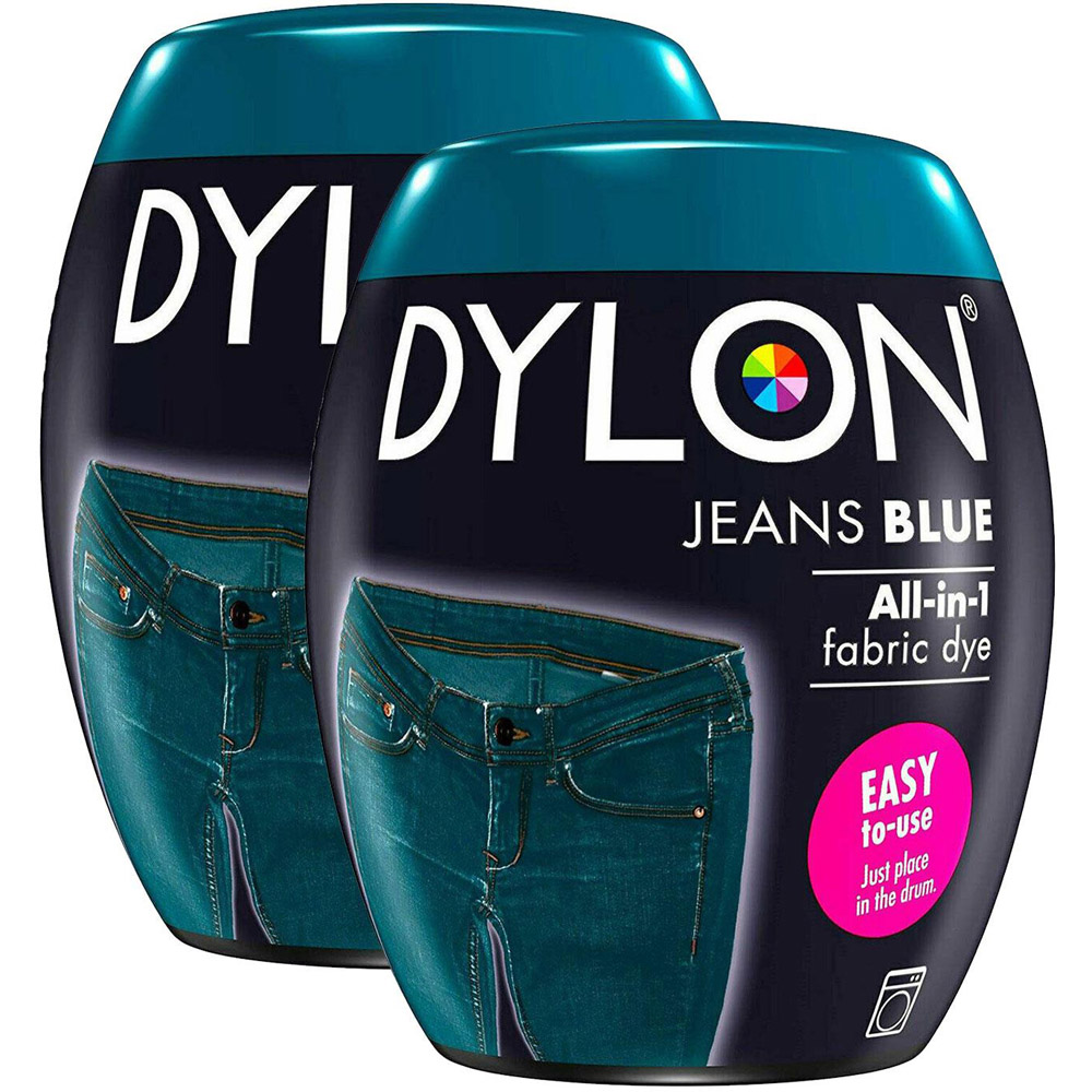 Dylon Jeans Blue Washing Machine Fabric Dye Pod 350g 2 Pack Image 1