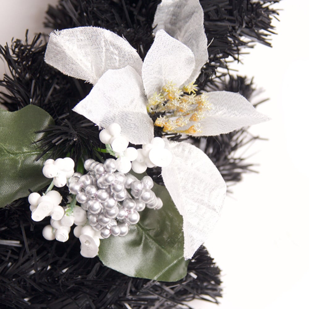 Best Artificial Black and Silver Christmas Garland 180cm Image 3