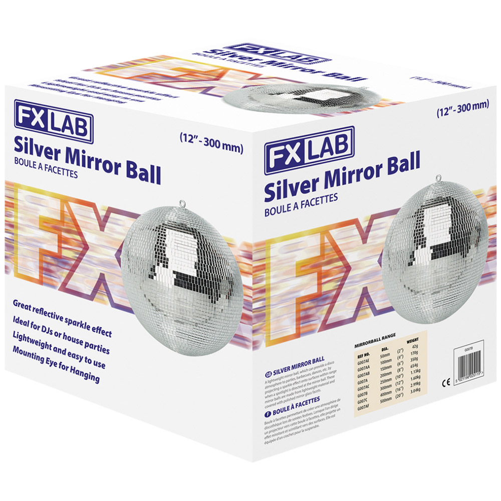 FX Lab Silver Mirror Ball 12 inch Image 2