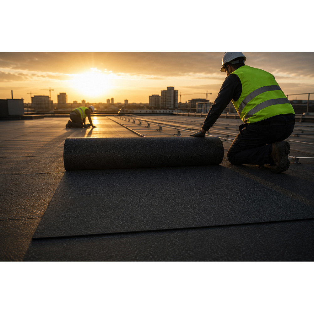 REGUPOL Solar Fire Solar Panel Roof Protection Rubber Roll 8 x 1.25m x 8mm 12 Pack Image 5