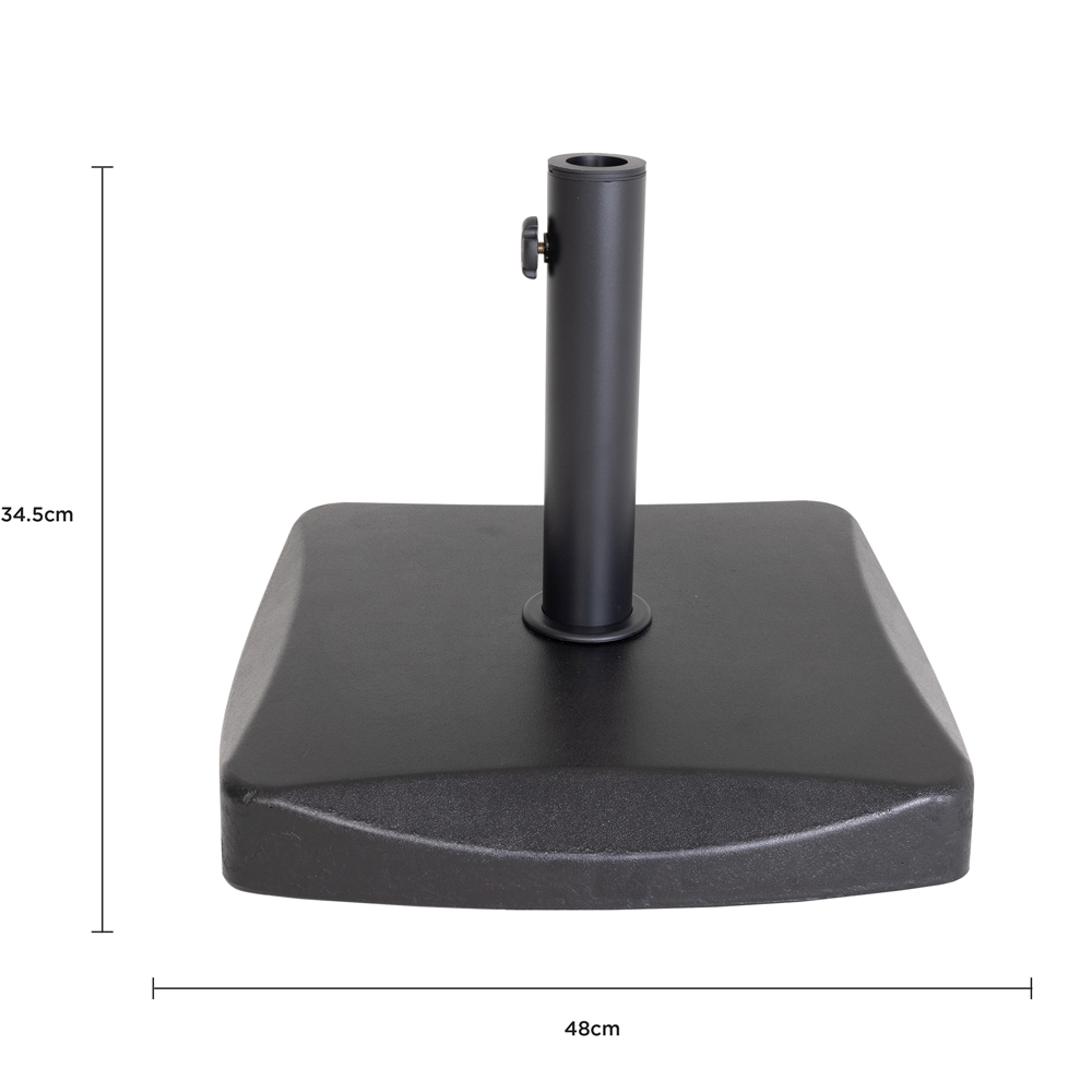 Charles Bentley Black Square Concrete Parasol Base 25kg Image 7