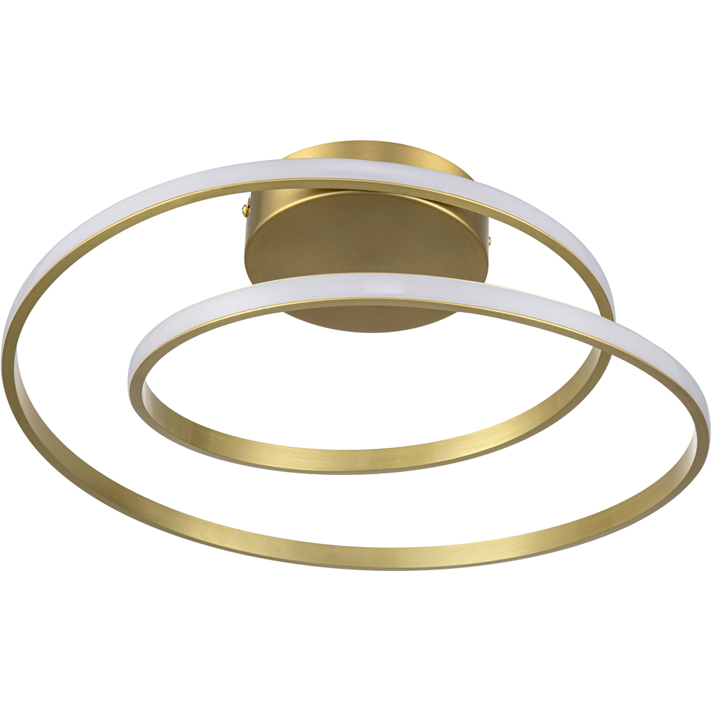 Cosylyte Alston 2 Ring Brushed Brass LED Flush Ceiling Light Image 1