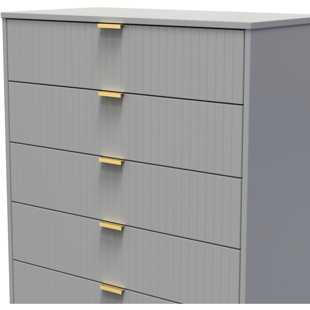 Crowndale 5 Drawer Dusk Grey Wide Chest of Drawers Ready Assembled Image 5