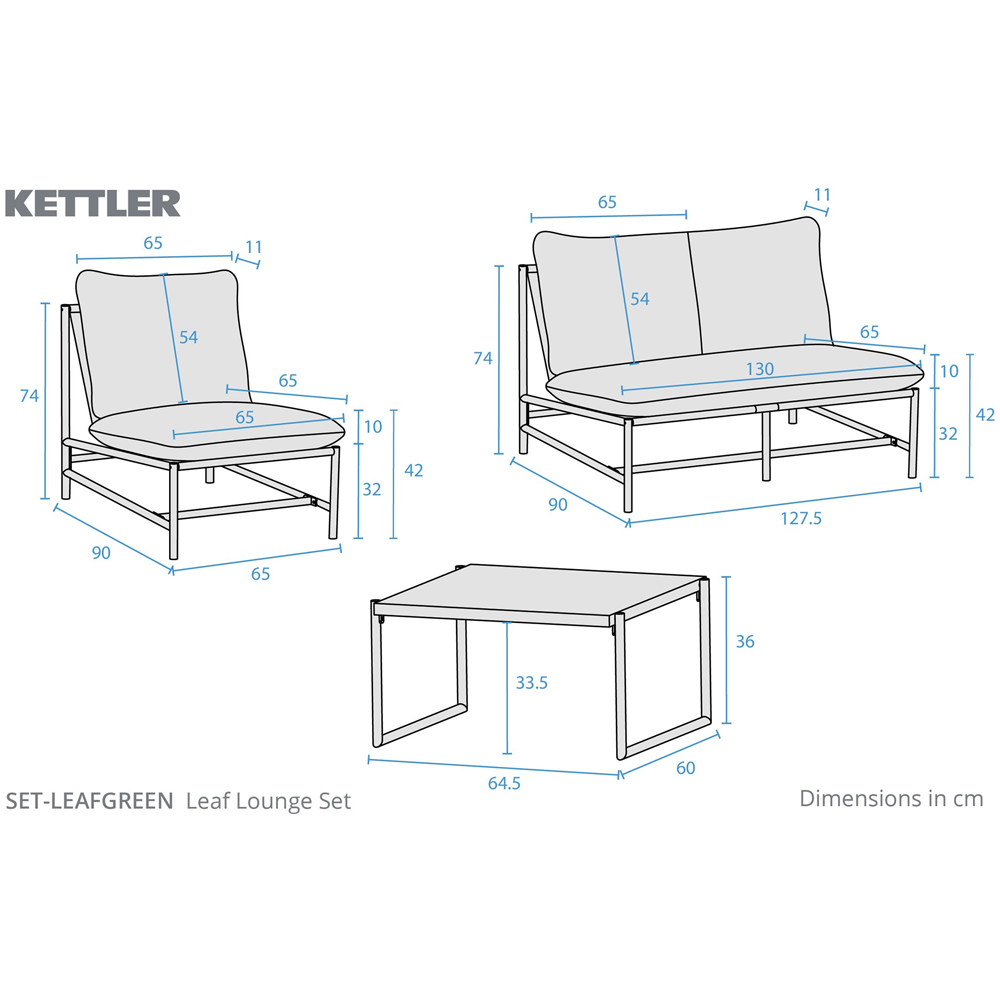 Kettler 4 Seater Leaf Green Aluminium Garden Lounge Set Image 8