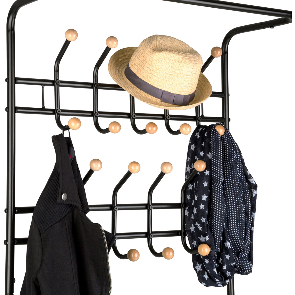 tectake 3 Shelf Coat and Shoe Rack with 18 Hooks Image 6