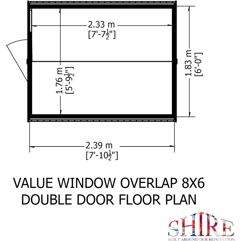 Shire 8 x 6ft Double Door Overlap Dip Treated Shed Image 7