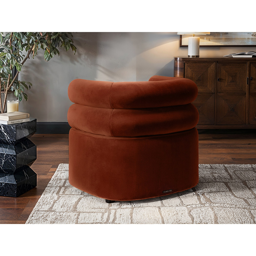 Solace+Co Tova Burnt Orange Velvet Accent Chair Image 5