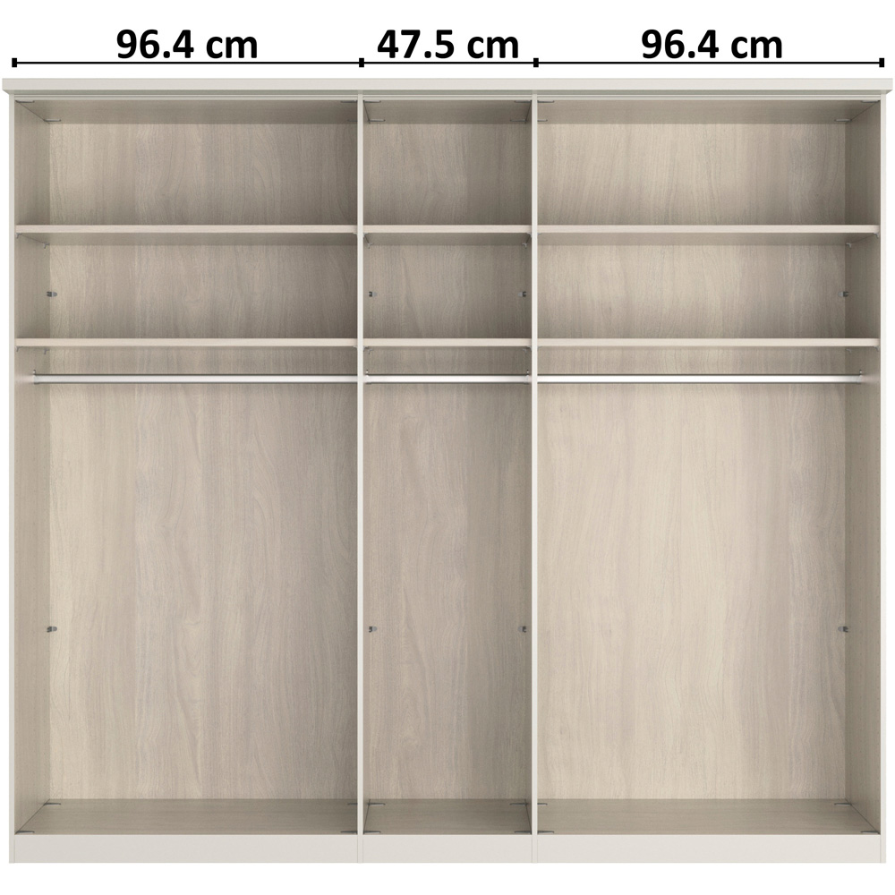 Homebase Dunmere Holm Oak and Slate 5 Door Hinged Wardrobe with 3 Centre Mirror Image 5