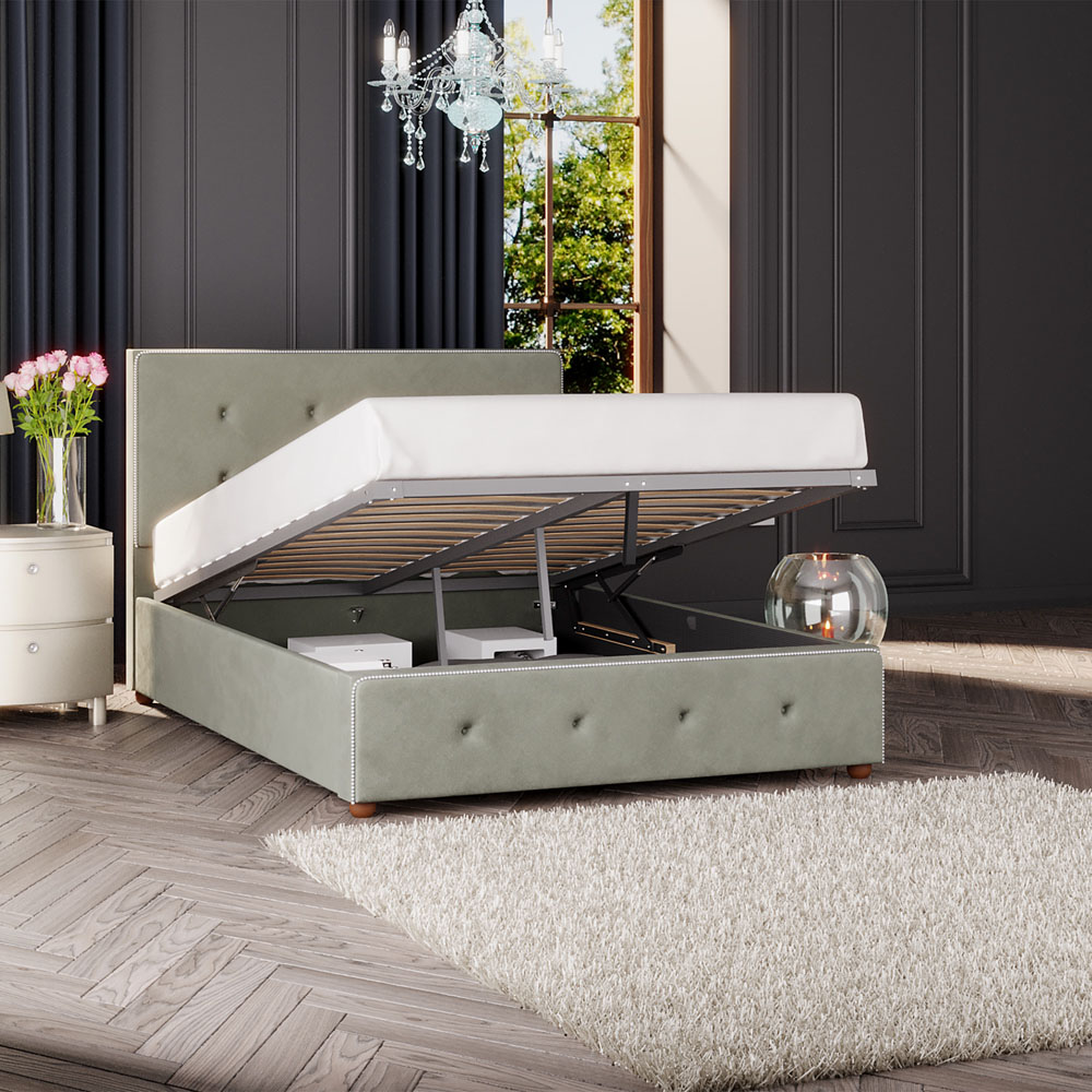 Laurence Llewelyn-Bowen Hesper Super King Size Duck Egg Plush Velvet Ottoman Bed Image 2