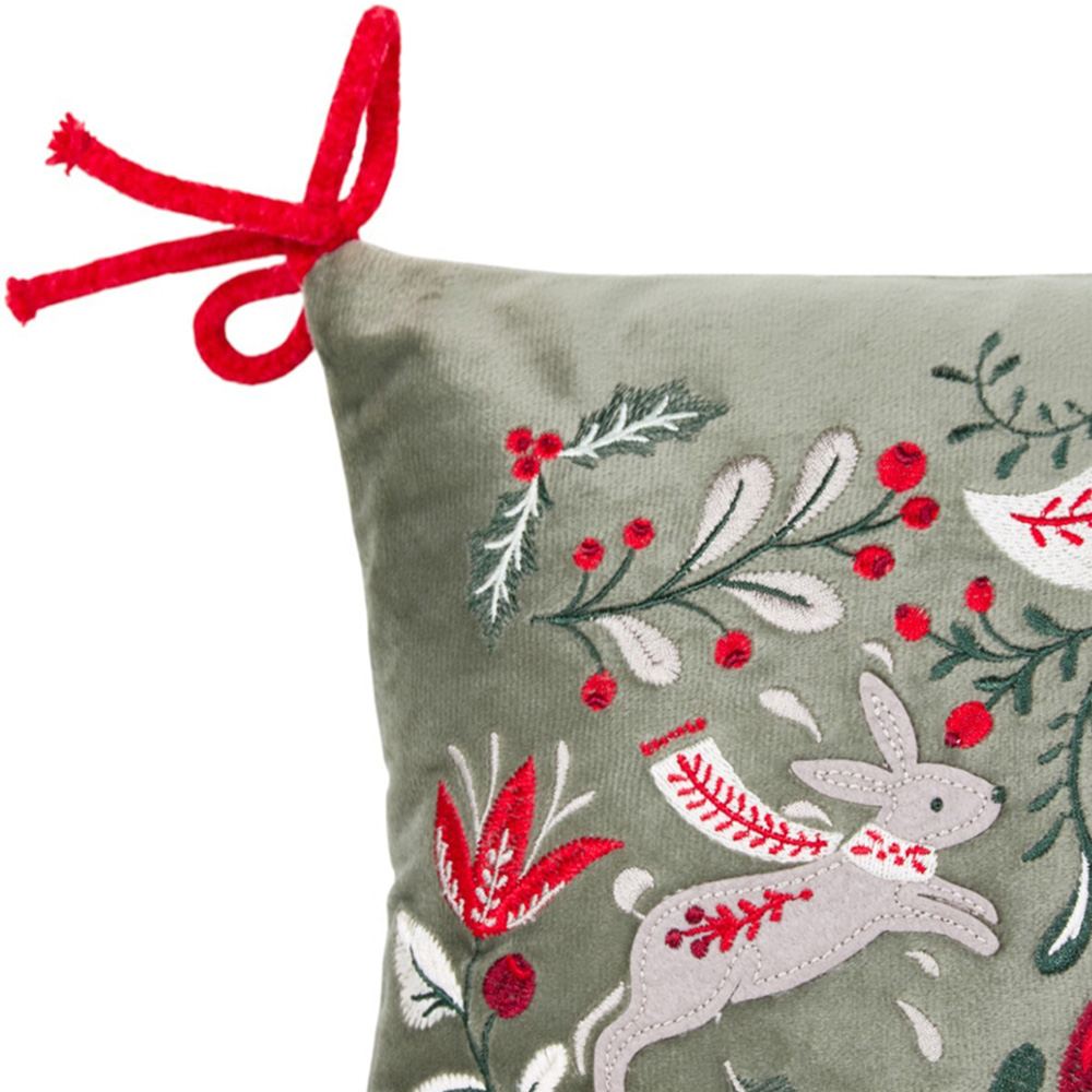 Festive Folklore Cushion - Green Image 3