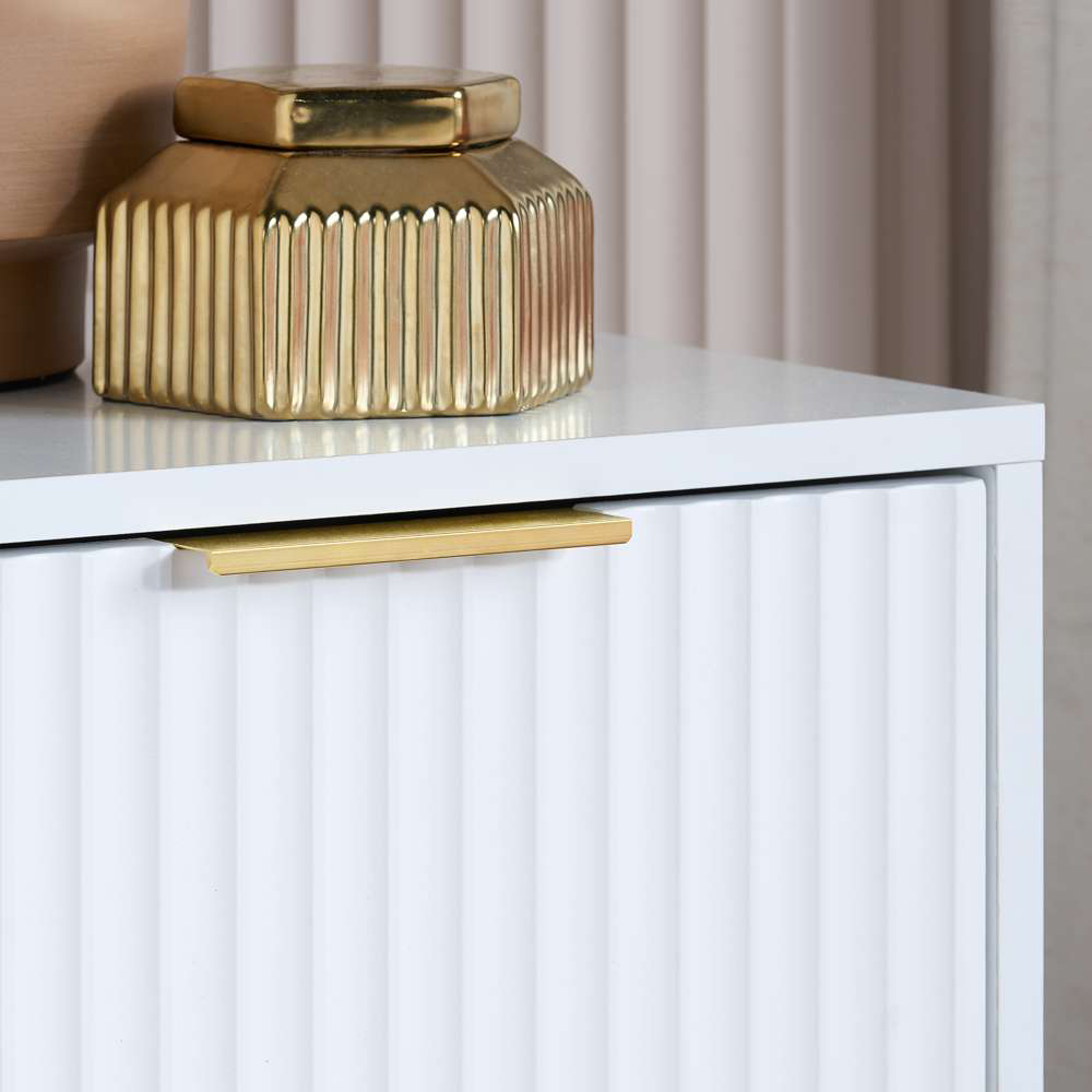 Birlea Zara 3 Drawer White Fluted Chest of Drawers Image 6