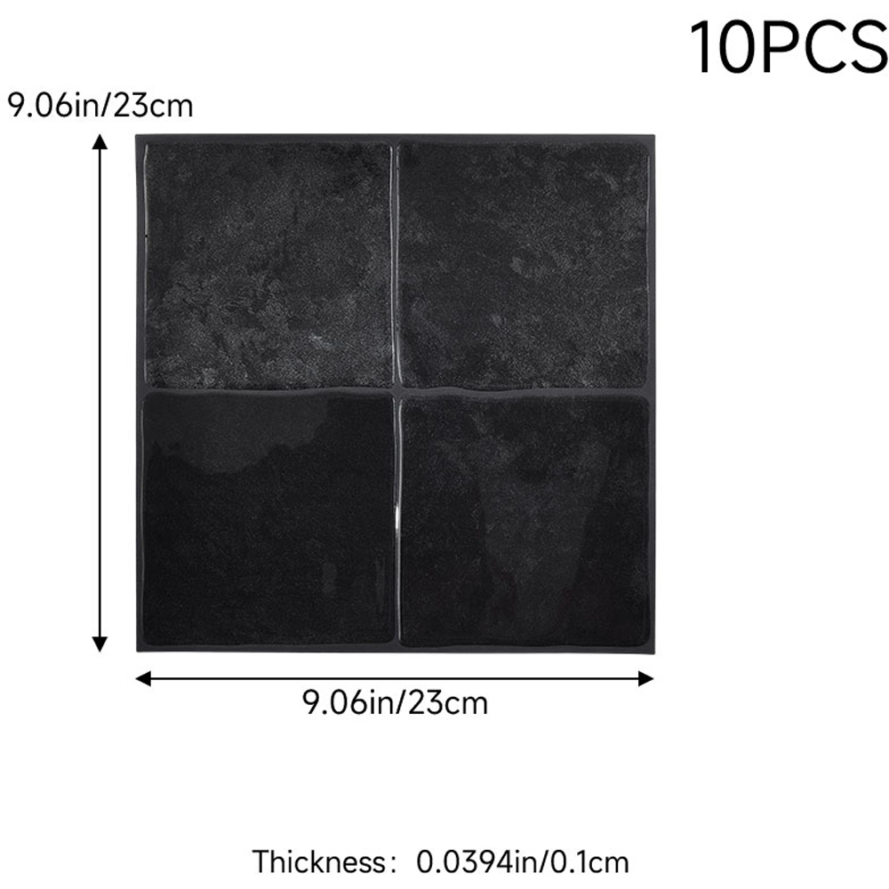 Living and Home Dark Grey Square Self Adhesive Wall Sticker 10 Pack Image 9