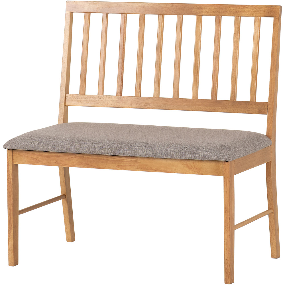 Seconique Austin Grey Fabric Oak Effect Dining Bench Image 2