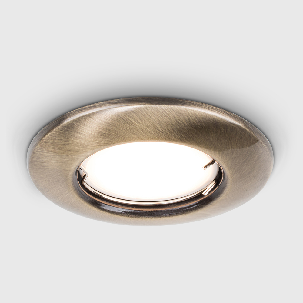 ValueLights Antique Brass Cool White LED Ceiling Downlight 10 Pack Image 3