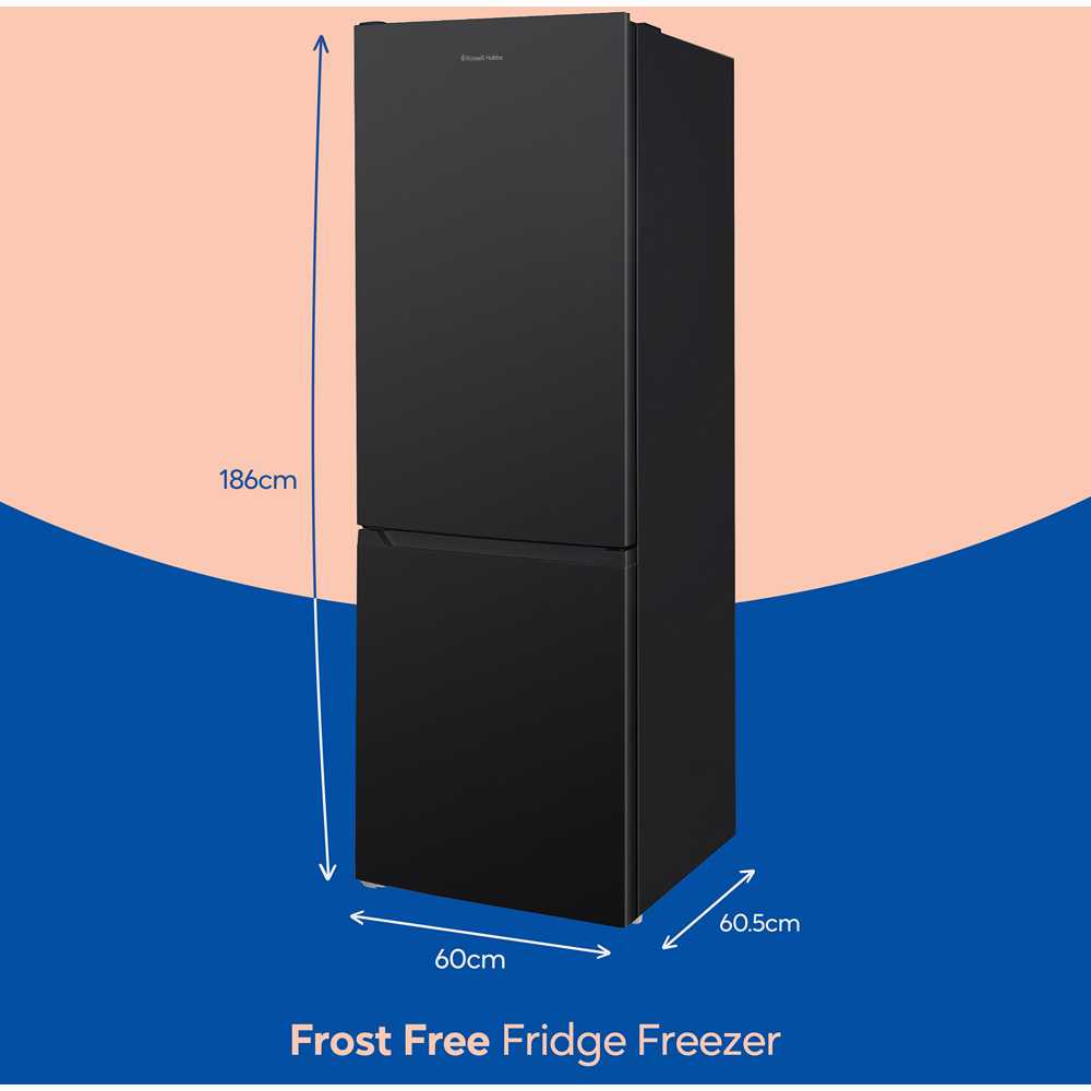 Russell Hobbs RH186FFFF60B/01 Black 60/40 Split Frost Free 293L Fridge Freezer Image 9