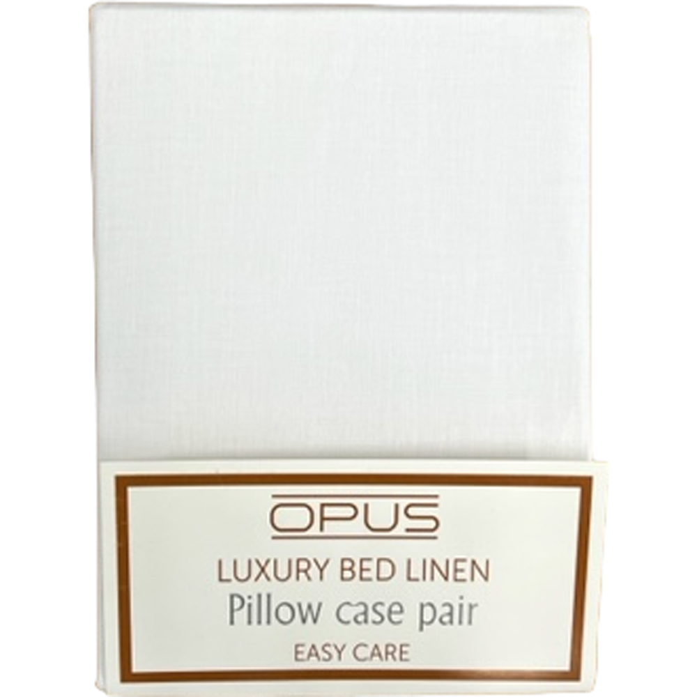 Opus White Polycotton Pillowcase 2 Pack Image 3