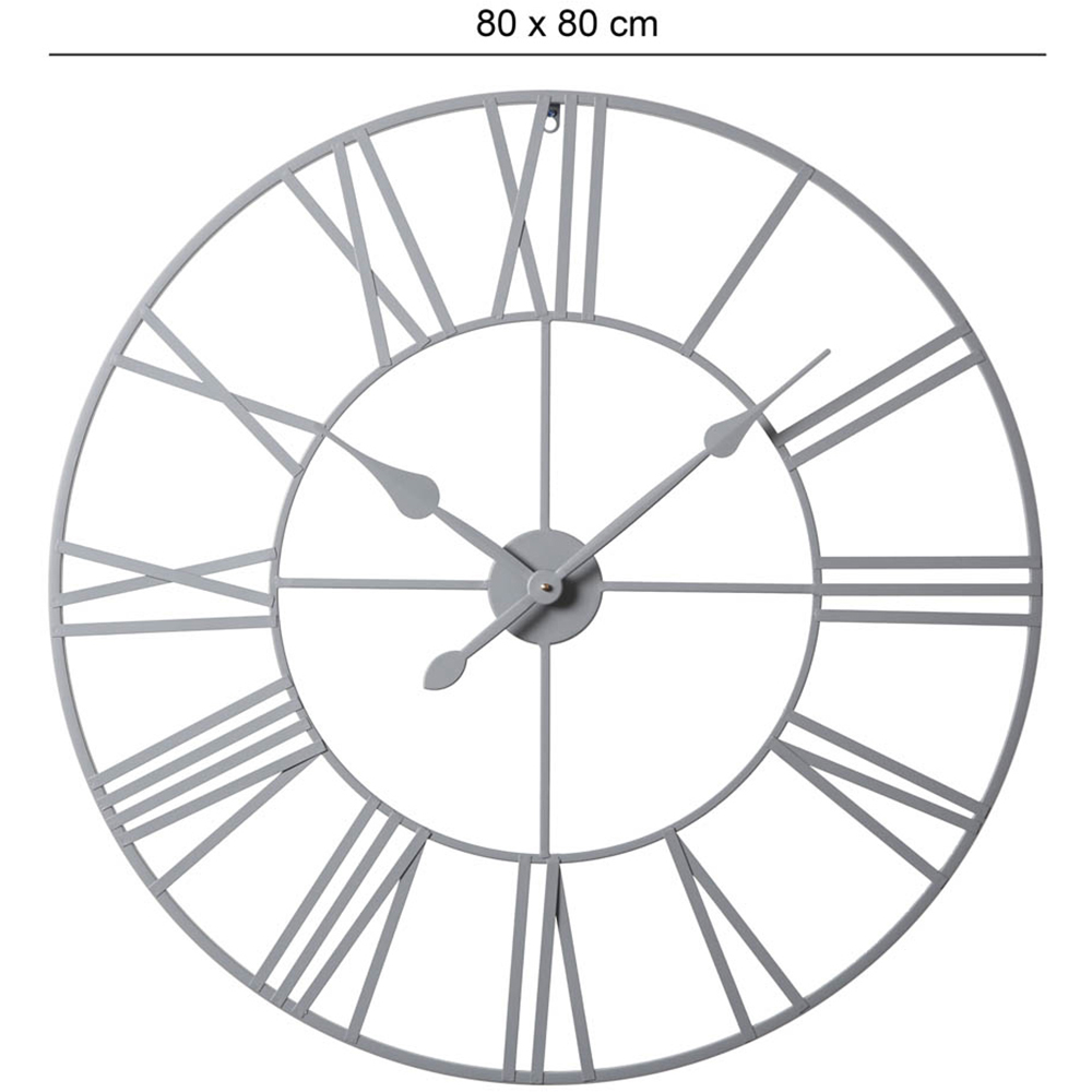 EOS Grey Skeleton Wall Clock with Roman Numerals 80cm Image 9