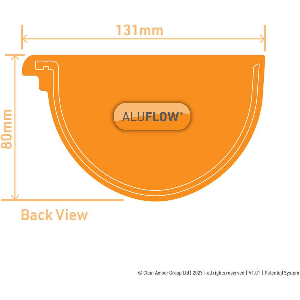 Aluflow Black Gutter Deep Left Hand Stop End Image 4