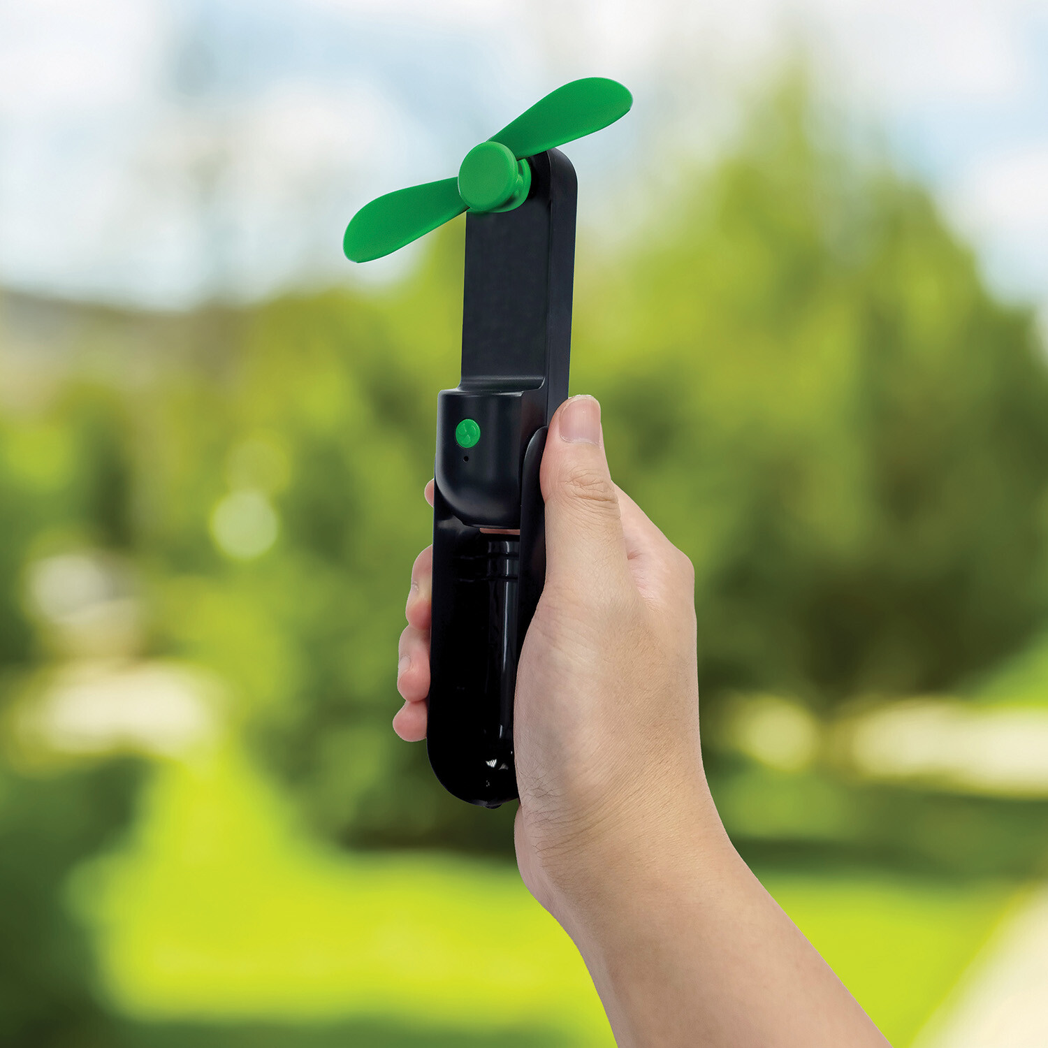 Rechargeable Handy Fan with Power Bank - Black Image 4