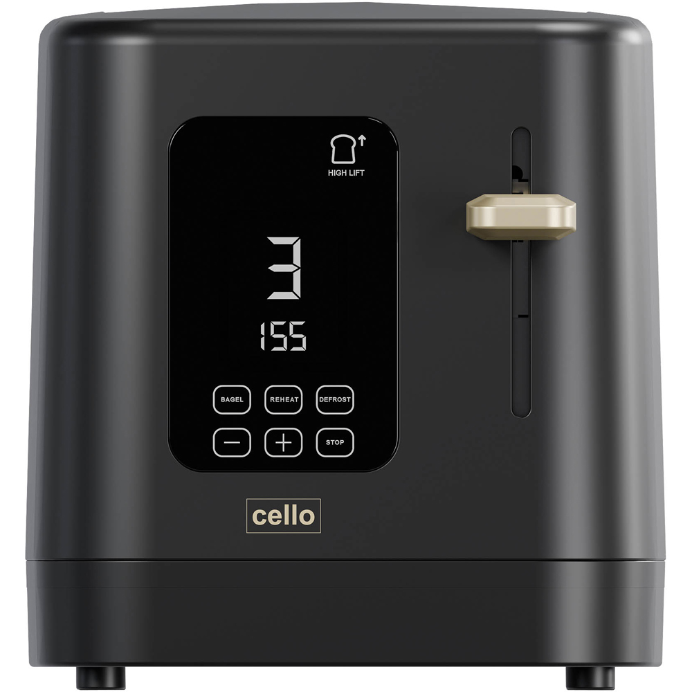 Cello CELLO-TR185-BK Black 2 Slice Digital Toaster Image 3