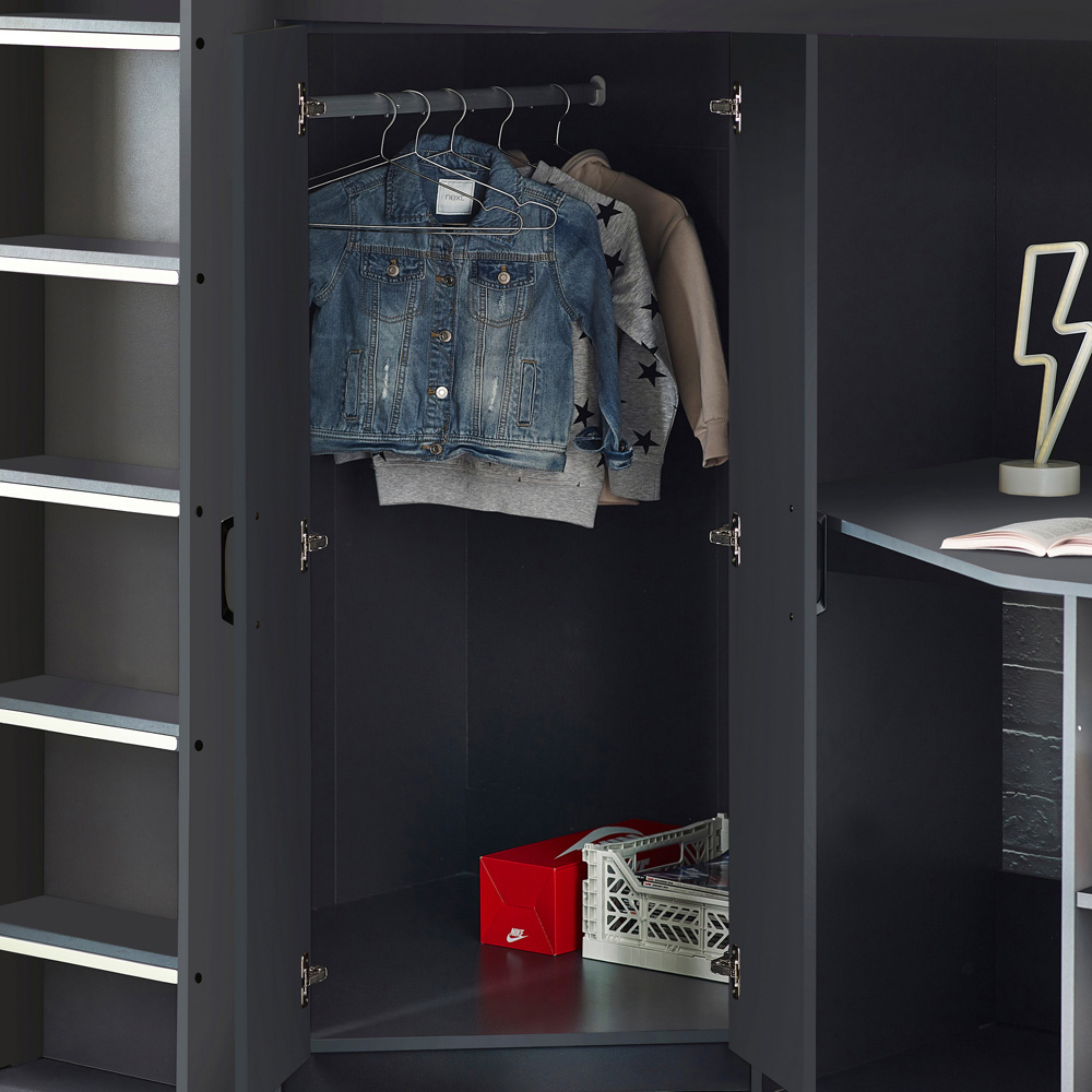 Julian Bowen Hercules Anthracite High Sleeper with Storage Image 4