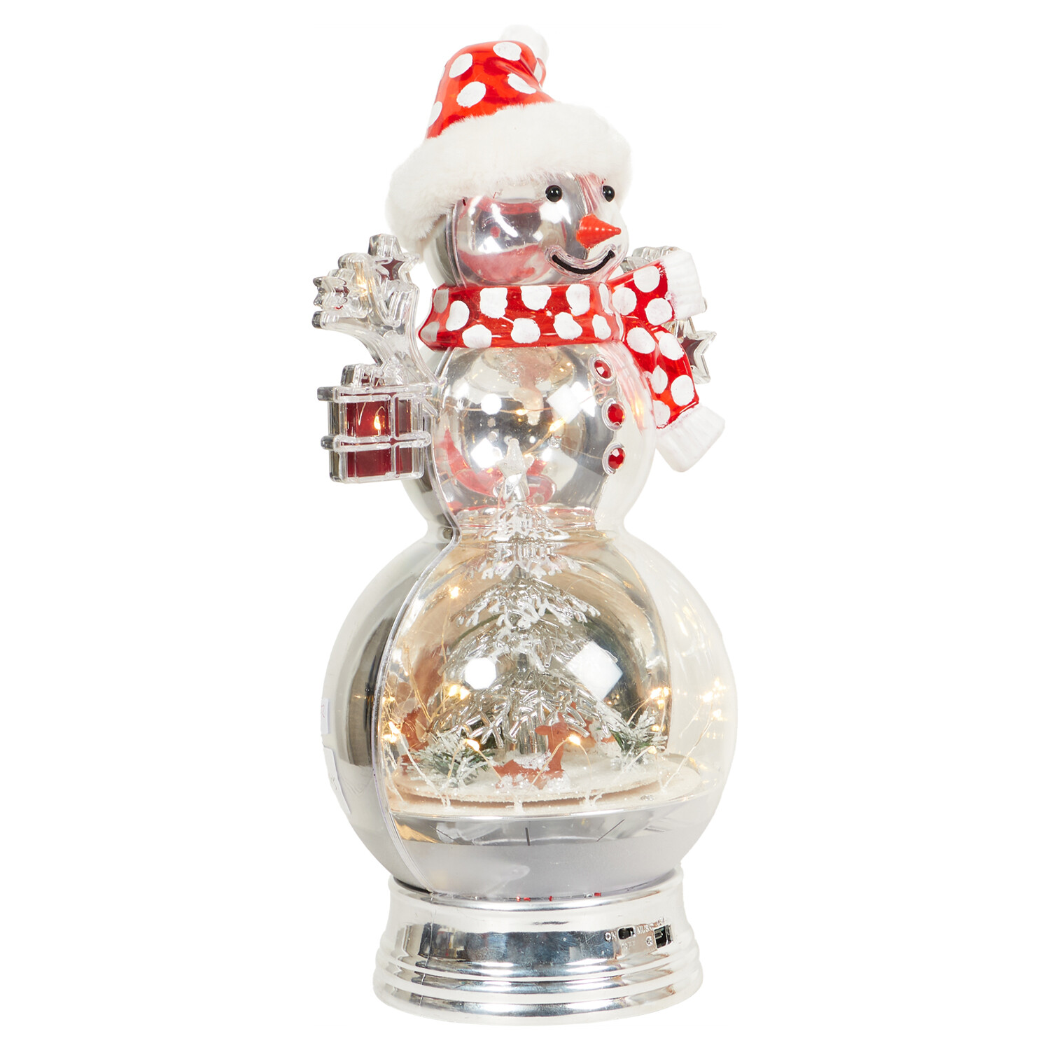 LED Musical Snowman with Winter Scene - Silver Image 4