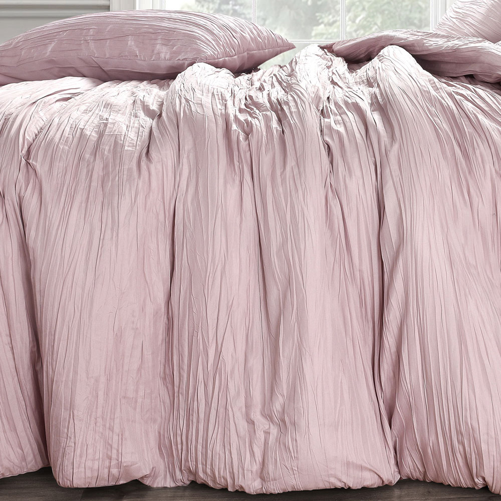 Velosso Calais King Size Pink Crinkle Duvet Set Image 3