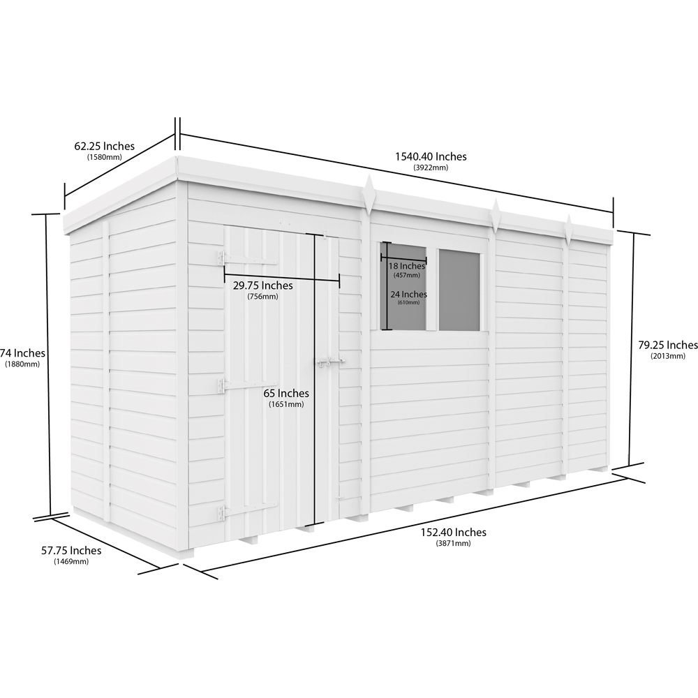 DIY Sheds 13 x 5ft Tongue and Groove Timber Pent Garden Shed Image 9