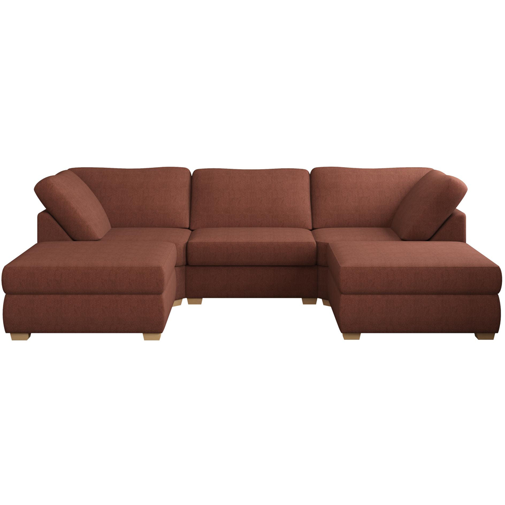Nestle 5 Seater Brick Venice Fixed Back U-Shape Sofa Image 2