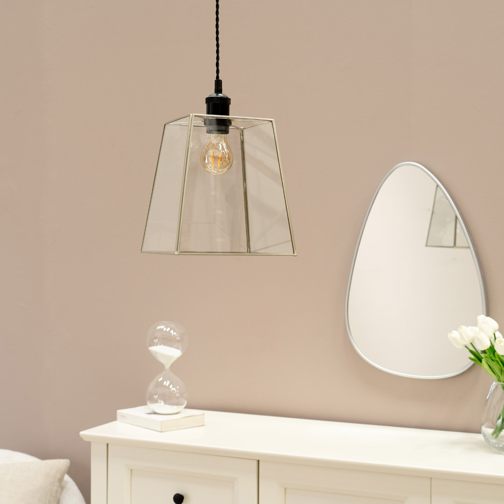 ValueLights Susie 2 Pack Chrome Glass Pendant Shade Image 4