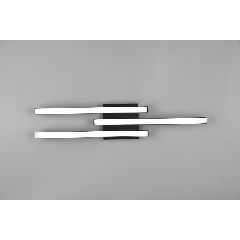 TRIO Route Matt Black 3 Light LED Ceiling Light Image 3