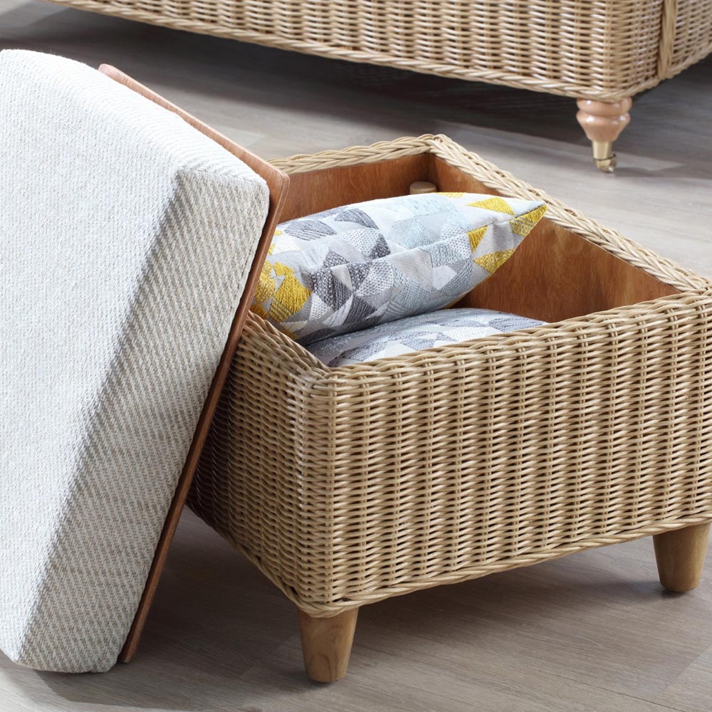 Desser Furniture Seville 3 Seater Light Oak Jasper Sofa Set with Footstool Image 9