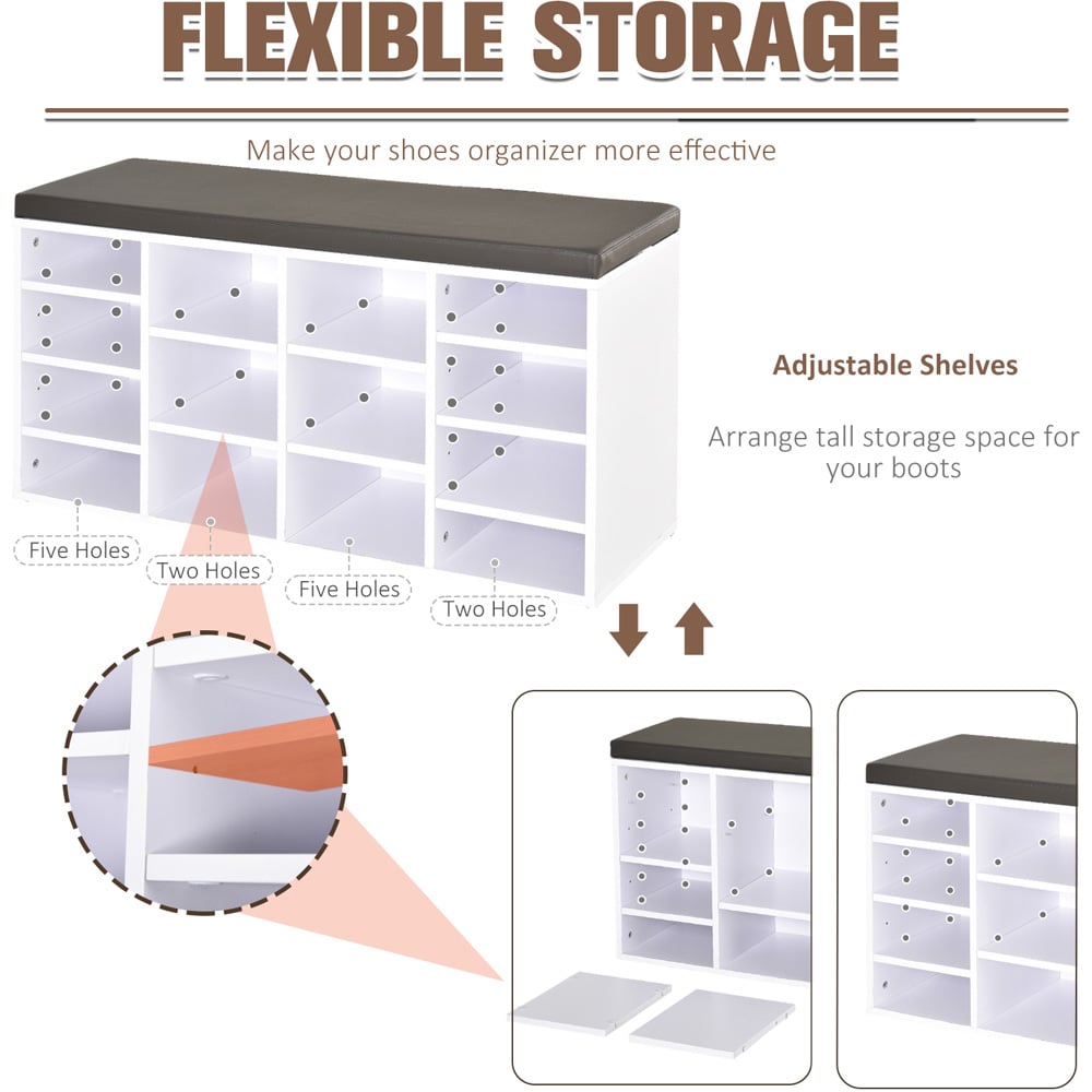 Portland White Multi Storage Shoe Rack Image 5