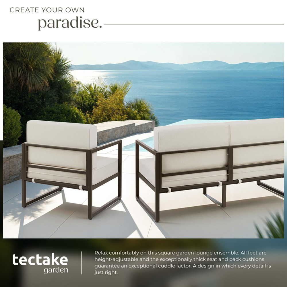 tectake Comosa 4 Seater Garden Sofa Set with Cushion Image 4