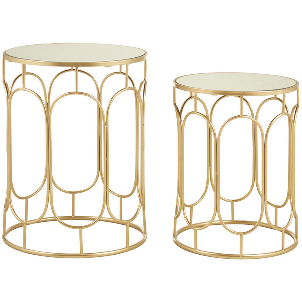Premier Housewares Avantis Champagne Metal Side Table Set of 2 Image 2