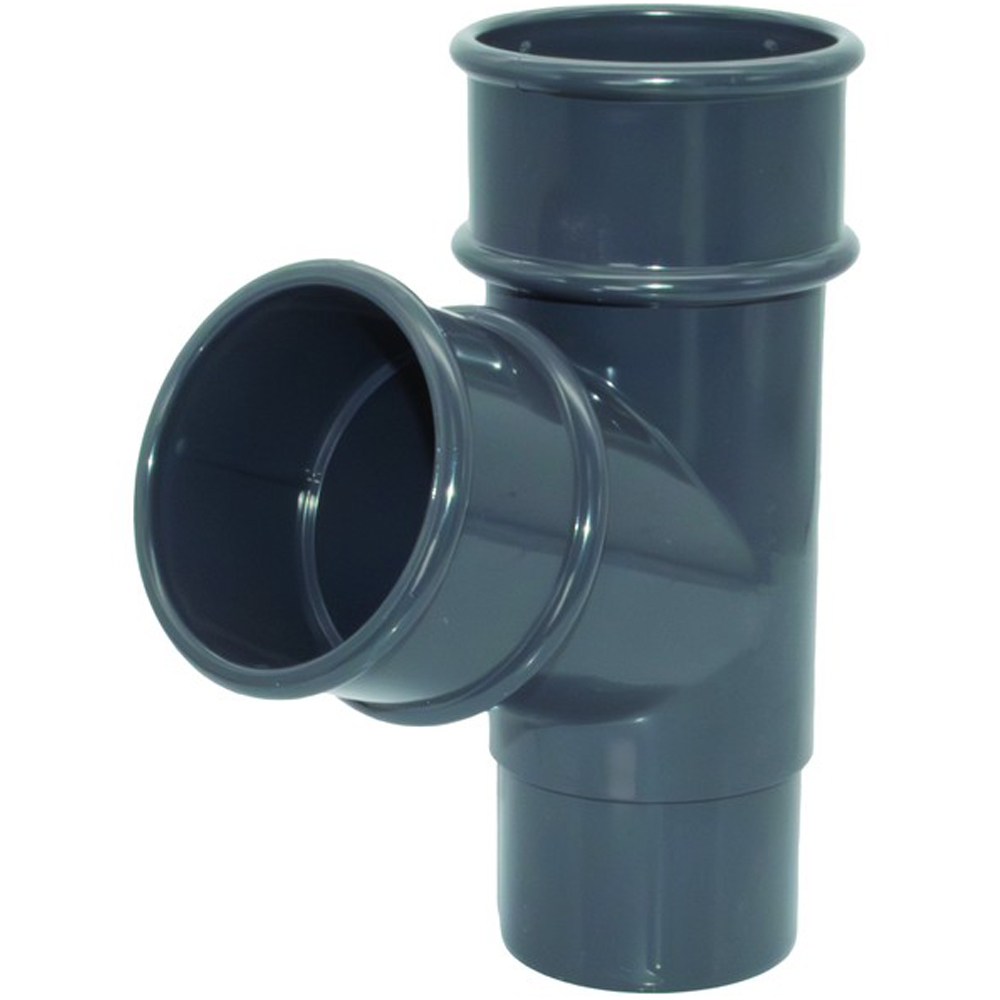 FloPlast Mini Gutter 67.5 Degree Pipe Branch Anthracite Grey 50mm Image 2
