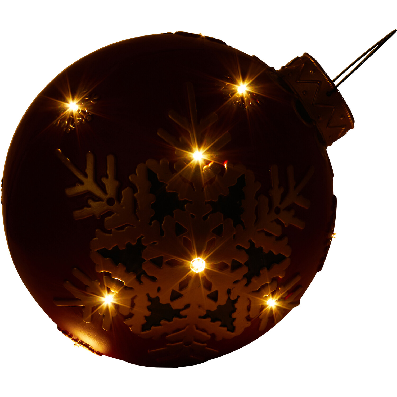 LED Snowflake Bauble Ornament - Red Image 4