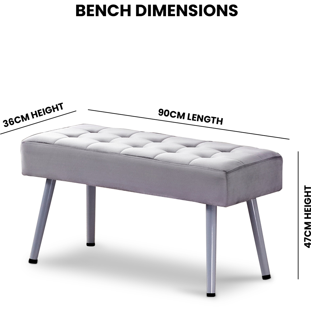 Kosy Koala 4 Seater Dining Set with Bench Oak Effect and Grey Velvet Image 5