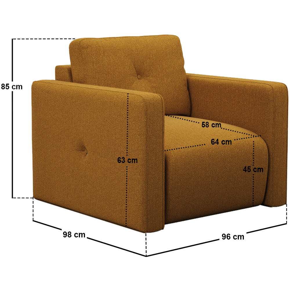 Solace+Co Wilfie Mustard Chenille Armchair Image 7