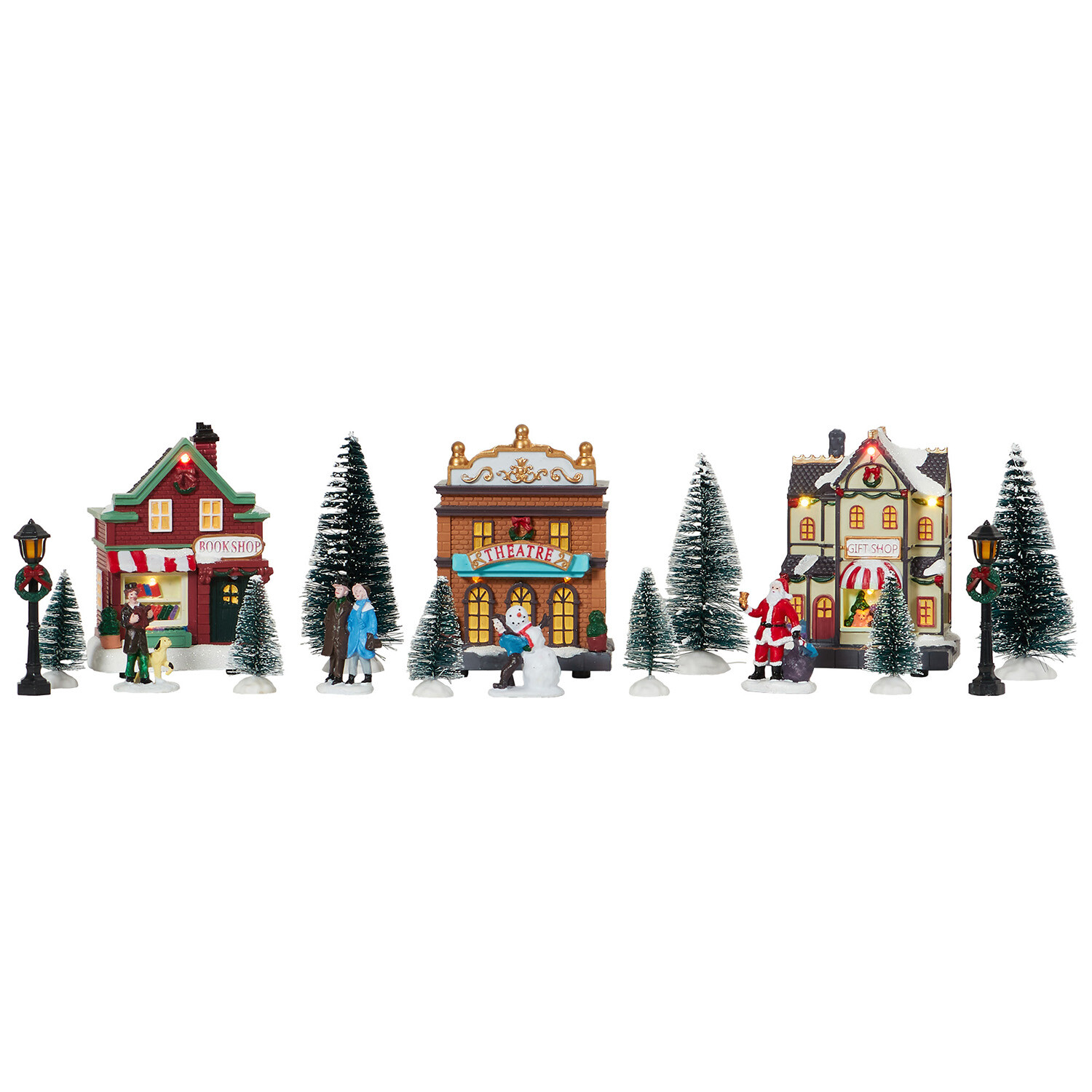17 Piece LED Christmas Village Mini Scene - Multicolour Image 2