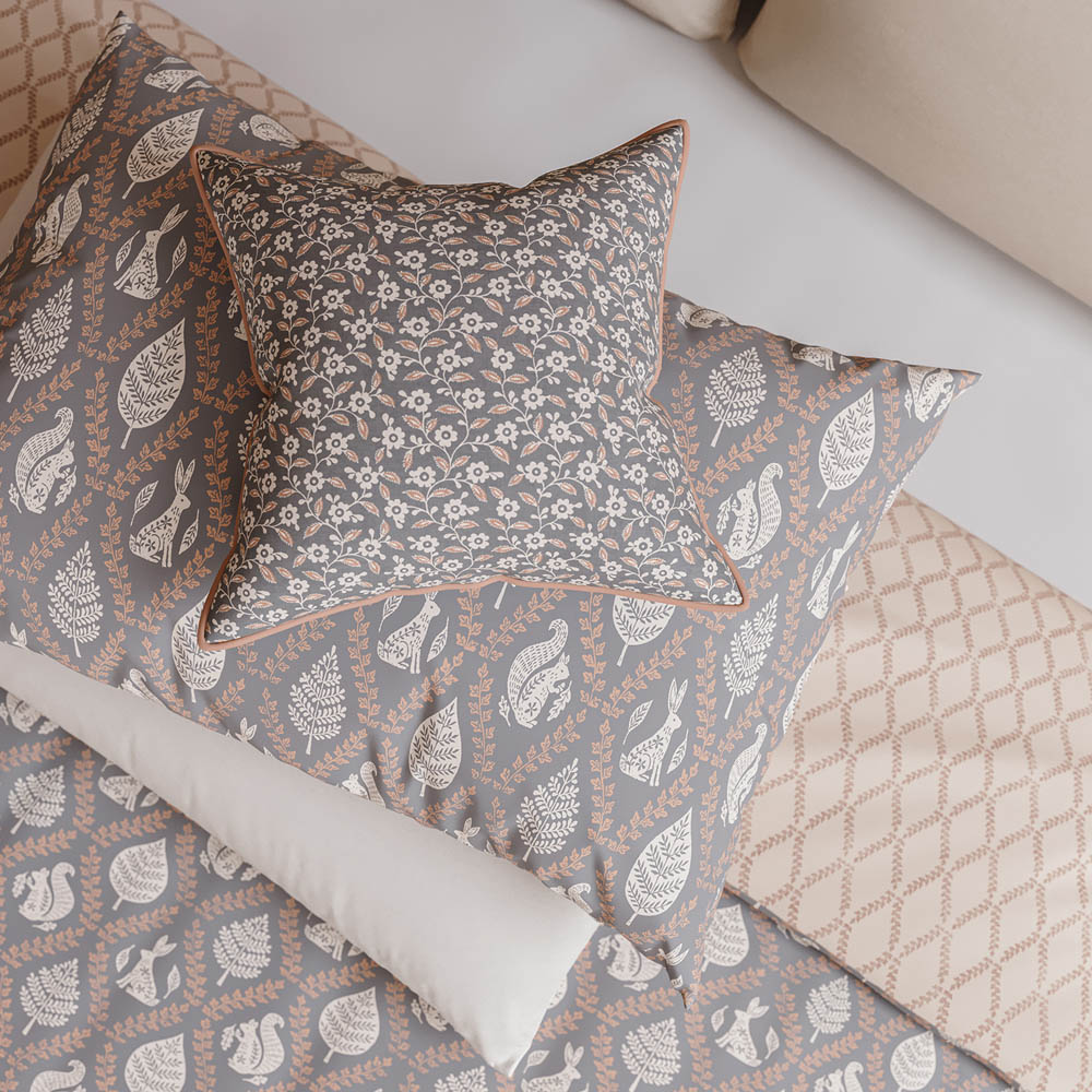 Helena Springfield Woodland Trellis Super King Size Graphite and Copper Duvet Set Image 4