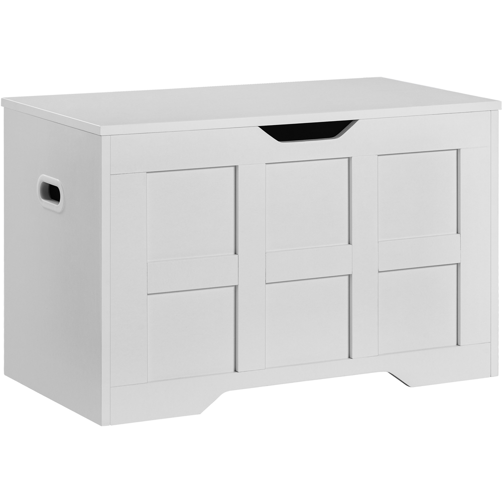 VIDA DESIGNS White Small Storage Ottoman Bench Image 2