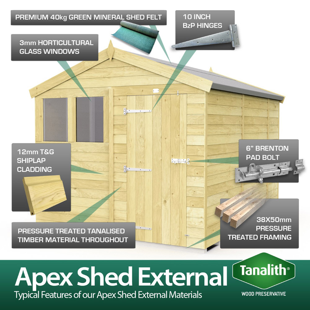 DIY Sheds 4 x 8ft Tongue and Groove Timber Apex Security Garden Shed Image 4