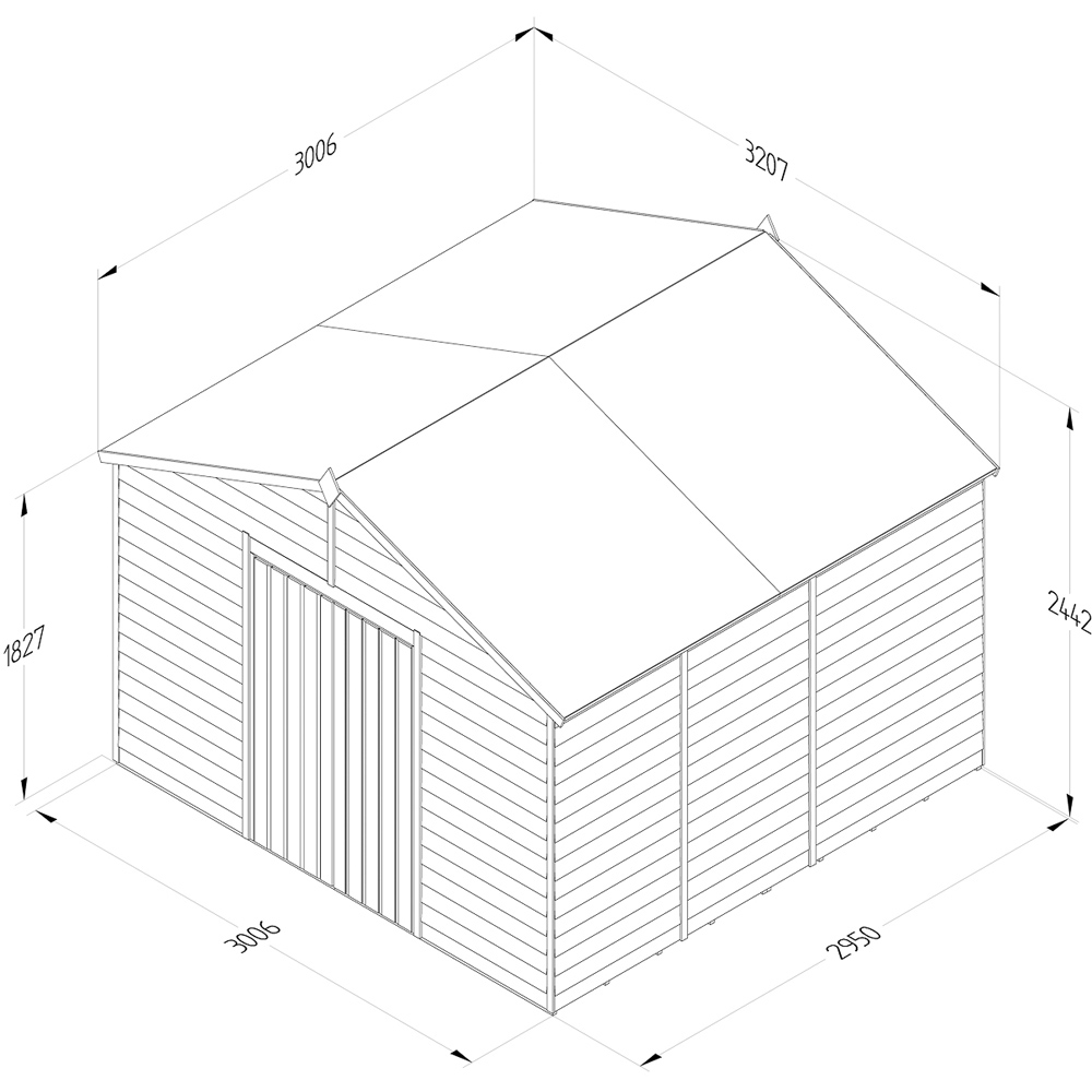 Forest Garden 4LIFE 10 x 10ft Double Door Apex Shed Image 9