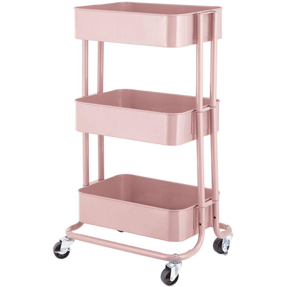 3 Shelf Blush Storage Trolley Image 1