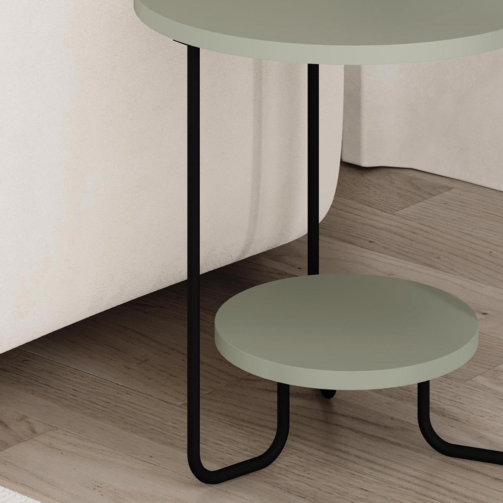FWStyle Corro 2 Tier Ash Green Side Table Image 4
