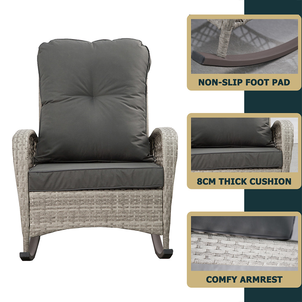 Furniture One Rattan Garden Rocking Chair Image 5